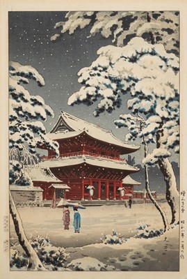 Lot 658 - TSUCHIYA KOITSU: ZOJOJI TEMPLE IN SNOW