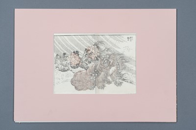 Lot 331 - KATSUSHIKA HOKUSAI (1760-1849): SHISHI IN THE WIND