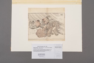 Lot 331 - KATSUSHIKA HOKUSAI (1760-1849): SHISHI IN THE WIND
