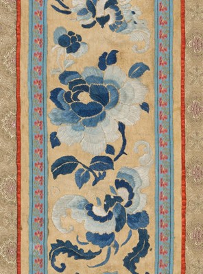 TWO EMBROIDERED SILK TEXTILES, LATE QING
