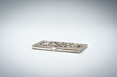 AN OPENWORK SILVER CARD CASE