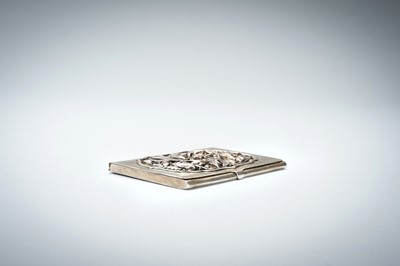 AN OPENWORK SILVER CARD CASE