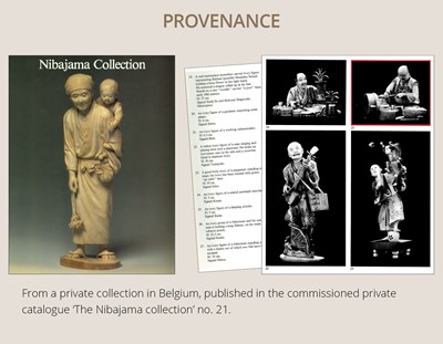 Lot 276 - BISEI: AN IVORY OKIMONO DEPICTING A MILLER AT WORK