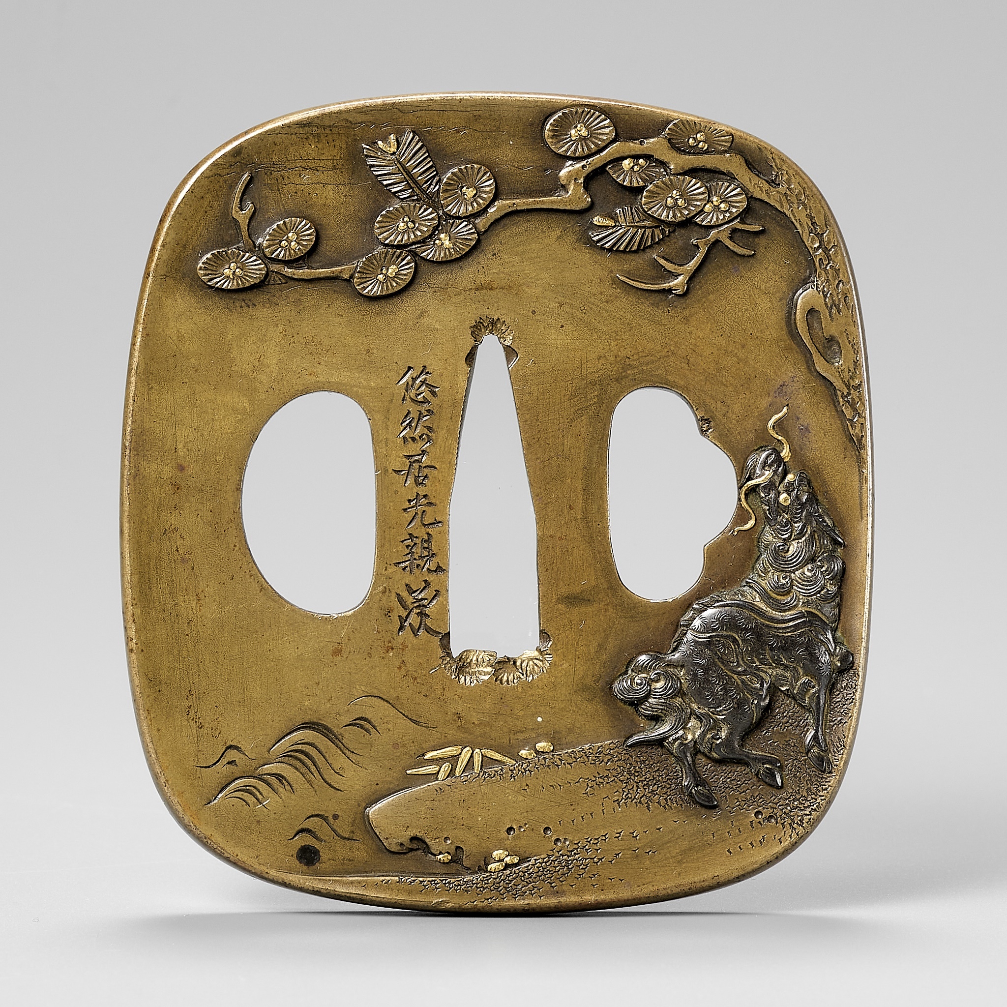 3点セット TSUTSUFUDE＆KATANAFUDE＆NANAMEFUDE Japan - Iron Plate Tsuba by Nobufusa saku | Lakesidetrader