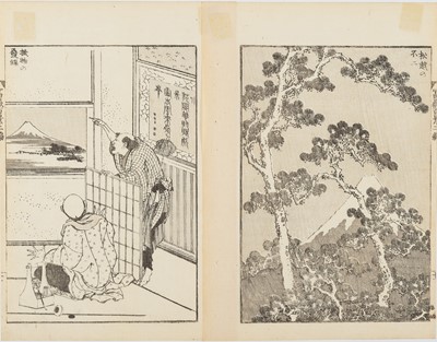 Lot 858 - KATSUSHIKA HOKUSAI: ‘THE FIRST HANGING SCROLL’ AND ‘FUJI THROUGH PINE TREES’