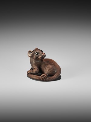 Lot 265 - VADYM PYVOVAR: A TEAK WOOD NETSUKE OF A RAT