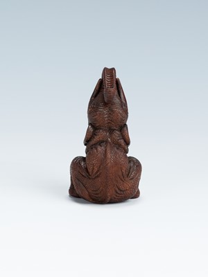 Lot 420 - VADYM PYVOVAR: A BOXWOOD NETSUKE OF AN ELEPHANT, AFTER KOKEISAI SANSHO