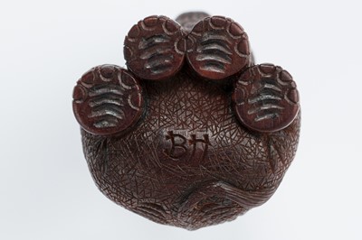 Lot 420 - VADYM PYVOVAR: A BOXWOOD NETSUKE OF AN ELEPHANT, AFTER KOKEISAI SANSHO
