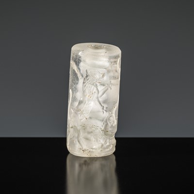 Lot 395 - AN AKKADIAN ROCK CRYSTAL CYLINDER SEAL, CIRCA 2334-2154 BC