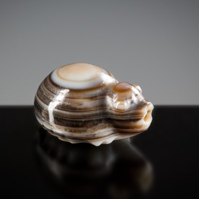 Lot 573 - A SMALL PYU BANDED AGATE ‘TURTLE’ TALISMAN, 200-1000 AD