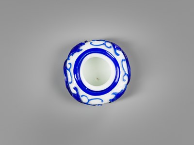 A SAPPHIRE-BLUE OVERLAY GLASS ‘CHILONG’ BRUSHWASHER, 1780-1880