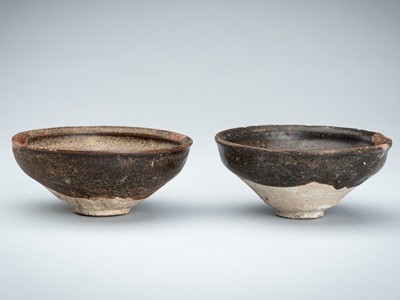 TWO CERAMIC TEA BOWLS, SONG DYNASTY