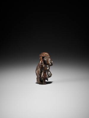Lot 186 - SOSAI: A FINE SO SCHOOL WOOD NETSUKE OF A SHISHIMAI DANCER