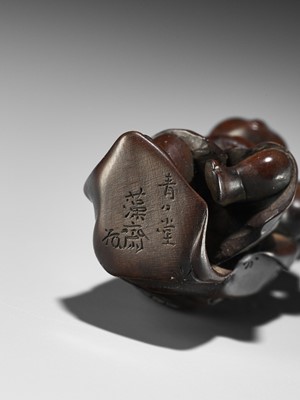 Lot 186 - SOSAI: A FINE SO SCHOOL WOOD NETSUKE OF A SHISHIMAI DANCER