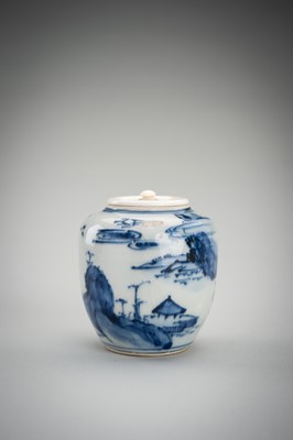 Lot 179 - A SOMETSUKE PORCELAIN CHAIRE (TEA CADDY), EDO