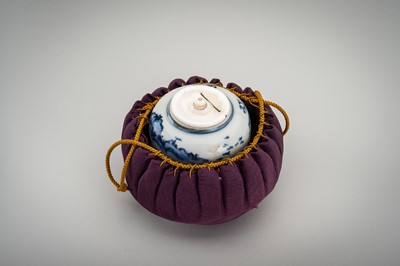 Lot 179 - A SOMETSUKE PORCELAIN CHAIRE (TEA CADDY), EDO