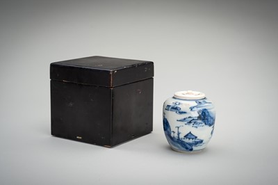 Lot 179 - A SOMETSUKE PORCELAIN CHAIRE (TEA CADDY), EDO