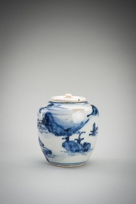 Lot 179 - A SOMETSUKE PORCELAIN CHAIRE (TEA CADDY), EDO