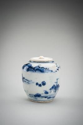 Lot 179 - A SOMETSUKE PORCELAIN CHAIRE (TEA CADDY), EDO