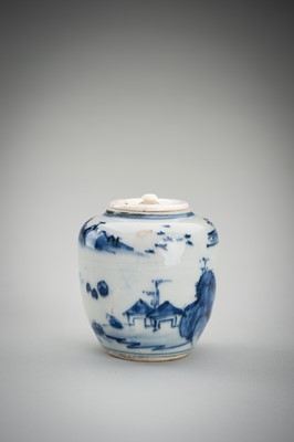 Lot 179 - A SOMETSUKE PORCELAIN CHAIRE (TEA CADDY), EDO