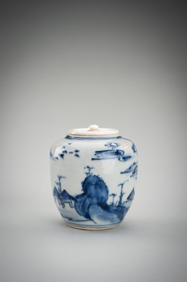 Lot 179 - A SOMETSUKE PORCELAIN CHAIRE (TEA CADDY), EDO