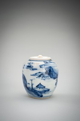 Lot 179 - A SOMETSUKE PORCELAIN CHAIRE (TEA CADDY), EDO