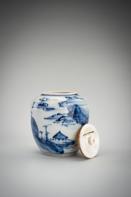 Lot 179 - A SOMETSUKE PORCELAIN CHAIRE (TEA CADDY), EDO