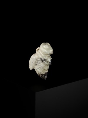 A WHITE AND BLACK JADE OF CICADA, HONGSHAN CULTURE, NEOLITHIC PERIOD