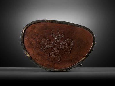 Lot 317 - A GILT AND RED LACQUERED BRONZE FIGURE OF VAJRADHARA, LATE QING DYNASTY TO REPUBLIC PERIOD