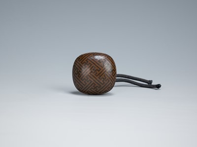 Lot 367 - A FINE AKAGANE AND SHAKUDO MANJU NETSUKE