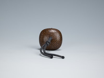 Lot 367 - A FINE AKAGANE AND SHAKUDO MANJU NETSUKE