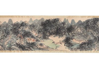 Lot 741 - AFTER HUANG BINHONG (1865-1955): LANDSCAPE HANDSCROLL