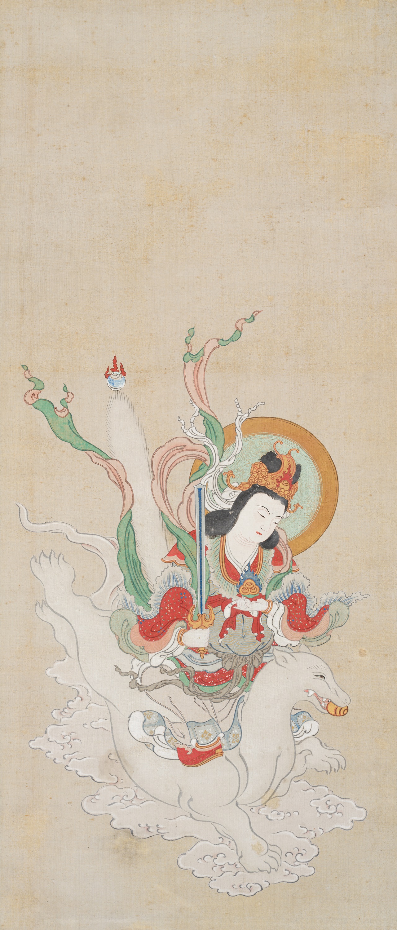 詩*音様 TOKI 抽象画 KING. #148 Lot 754 - A FINE BUDDHIST SCROLL PAINTING OF THE DEITY