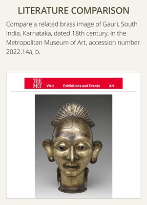 Lot 262 - A RARE SILVER AND COPPER INLAID BRONZE HEAD OF GARUDA, SOUTH INDIA, 18TH CENTURY