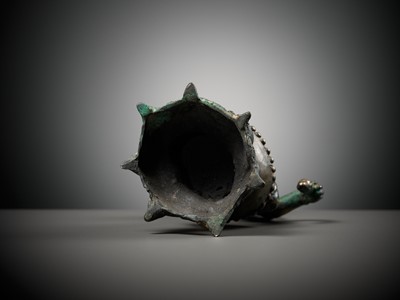 Lot 236 - A SILVERED COPPER-ALLOY FIGURE OF BUDDHA MAITREYA WITH SILVER-INLAID EYES, SWAT VALLEY, 7TH-8TH CENTURY