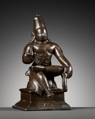 Lot 257 - A BRONZE FIGURE OF RAMA, LATER CHOLA PERIOD, 12TH-13TH CENTURY