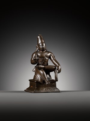 Lot 257 - A BRONZE FIGURE OF RAMA, LATER CHOLA PERIOD, 12TH-13TH CENTURY