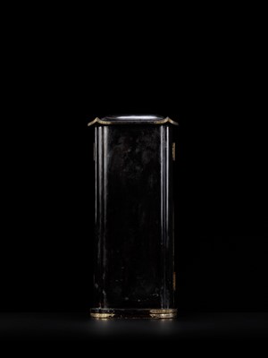 Lot 326 - A LARGE LACQUERED WOOD ZUSHI (PORTABLE SHRINE) CONTAINING A GILT WOOD FIGURE OF KANNON BOSATSU