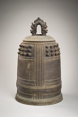 Lot 203 - A LARGE BRONZE BONSHO BELL FOR THE ENMEI-IN TEMPLE, DATED 1900