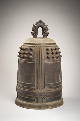 Lot 203 - A LARGE BRONZE BONSHO BELL FOR THE ENMEI-IN TEMPLE, DATED 1900