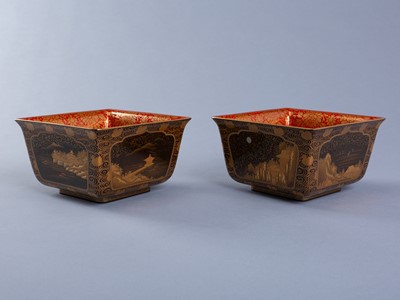 Lot 27 - A PAIR OF LACQUER BOWLS