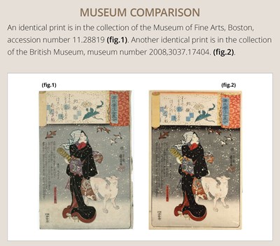Lot 205 - UTAGAWA KUNIYOSHI: LADY OF THE EVENING FACES: YAZAMA’S WIFE ORIE