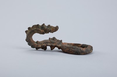 A PAIR OF PALANQUIN HANDLES WITH HOOKS, KHMER STYLE