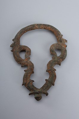 A PAIR OF PALANQUIN HANDLES WITH HOOKS, KHMER STYLE