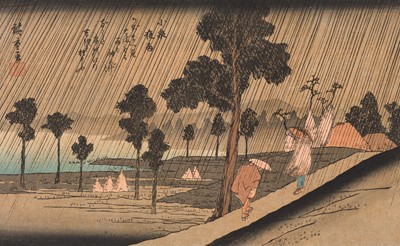 Lot 640 - UTAGAWA HIROSHIGE: NIGHT RAIN AT KOIZUMI