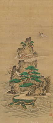 Lot 604 - A KAKEMONO OF HORAI (THE ISLE OF THE IMMORTALS)