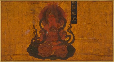 Lot 597 - A SET OF FOUR MANDARA FRAGMENTS DEPICTING MIKKYO DEVAS