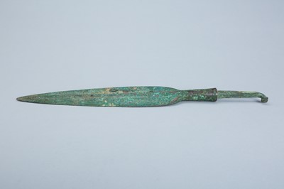Lot 1682 - A LARGE BRONZE CYPRIOT SPEAR HEAD, C. 1900-1450 BC