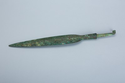 Lot 1682 - A LARGE BRONZE CYPRIOT SPEAR HEAD, C. 1900-1450 BC