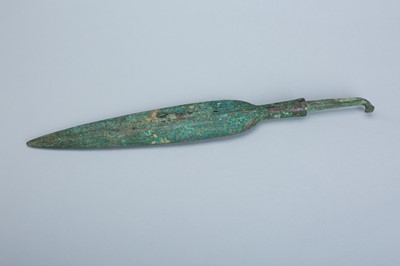Lot 1682 - A LARGE BRONZE CYPRIOT SPEAR HEAD, C. 1900-1450 BC